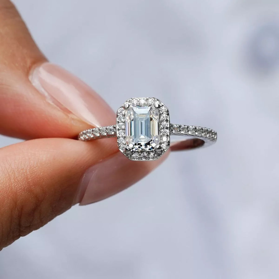 1 Carat Moissanite 925 Sterling Silver Ring Apparel and Accessories