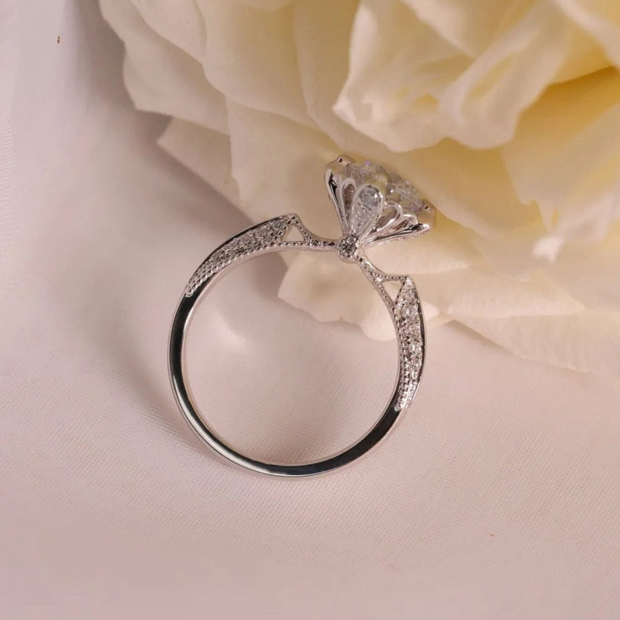 1 Carat Moissanite 925 Sterling Silver Ring Apparel and Accessories