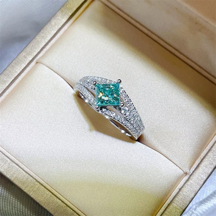 1 Carat Moissanite 925 Sterling Silver Ring Apparel and Accessories