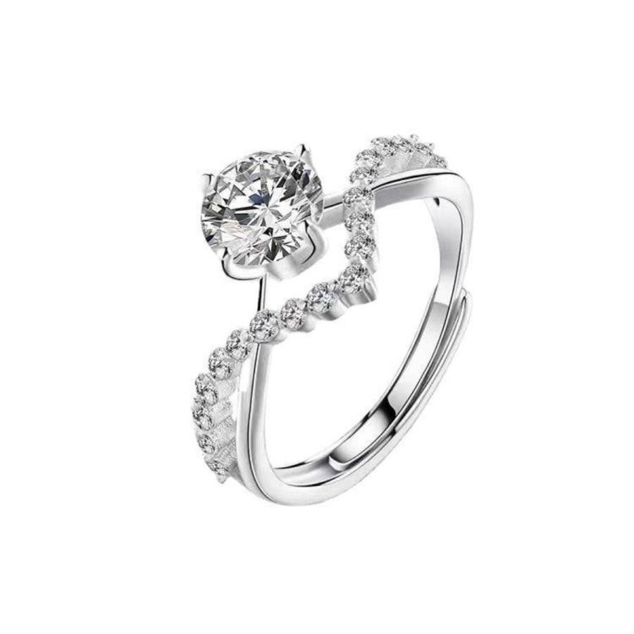1 Carat Moissanite 925 Sterling Silver Ring Apparel and Accessories