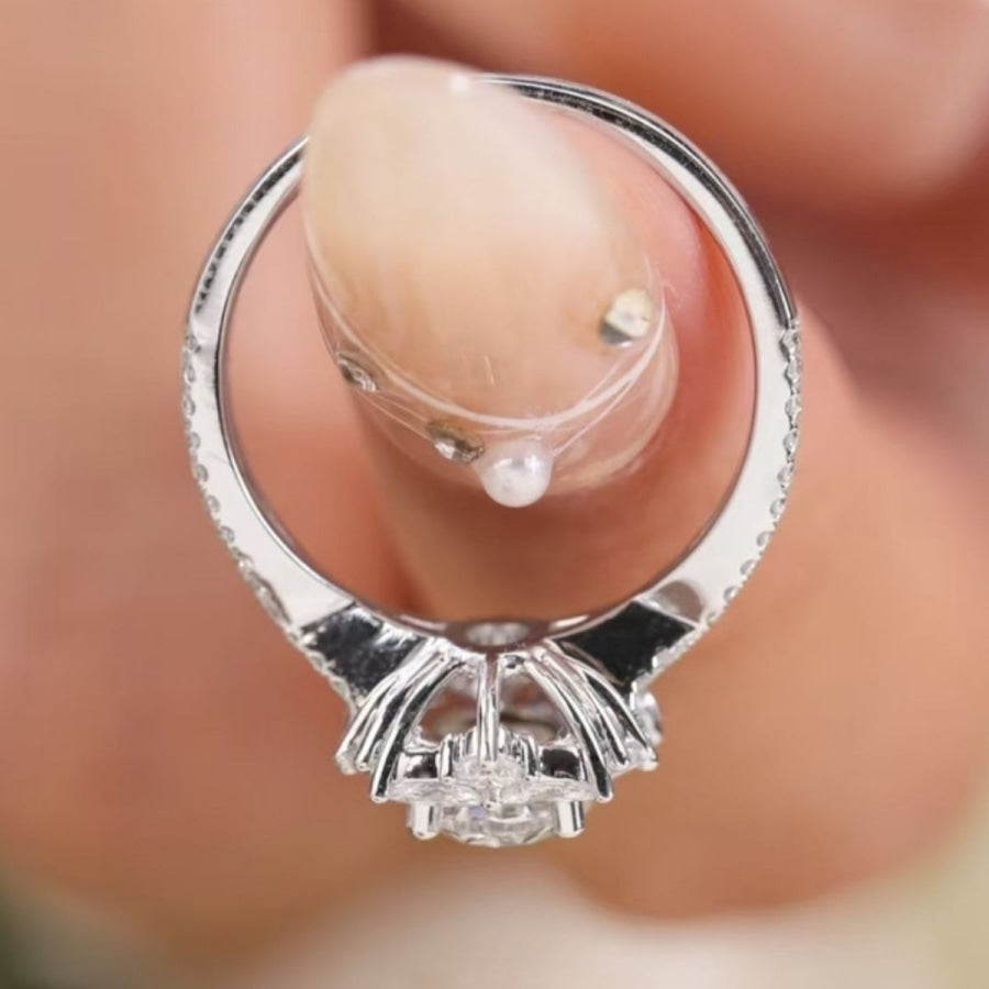 1 Carat Moissanite 925 Sterling Silver Ring Apparel and Accessories