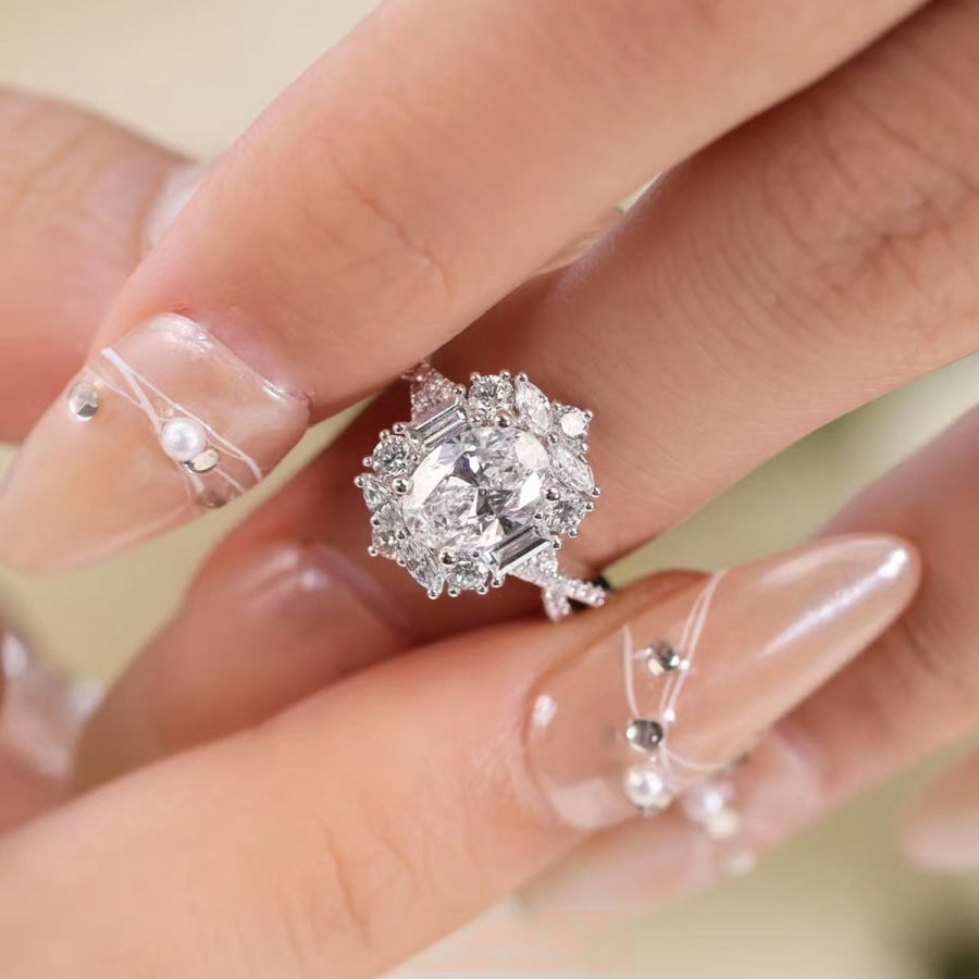 1 Carat Moissanite 925 Sterling Silver Ring Apparel and Accessories