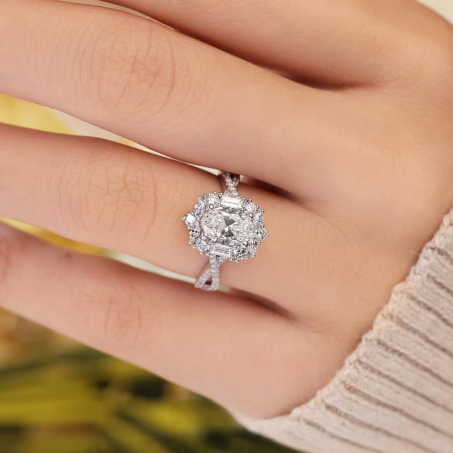1 Carat Moissanite 925 Sterling Silver Ring Apparel and Accessories