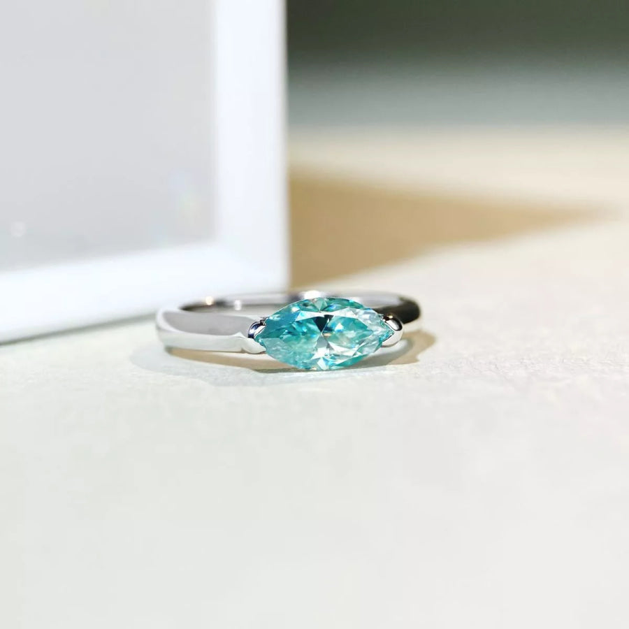 1 Carat Moissanite 925 Sterling Silver Ring Apparel and Accessories