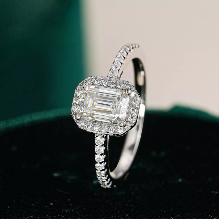 1 Carat Moissanite 925 Sterling Silver Ring Apparel and Accessories