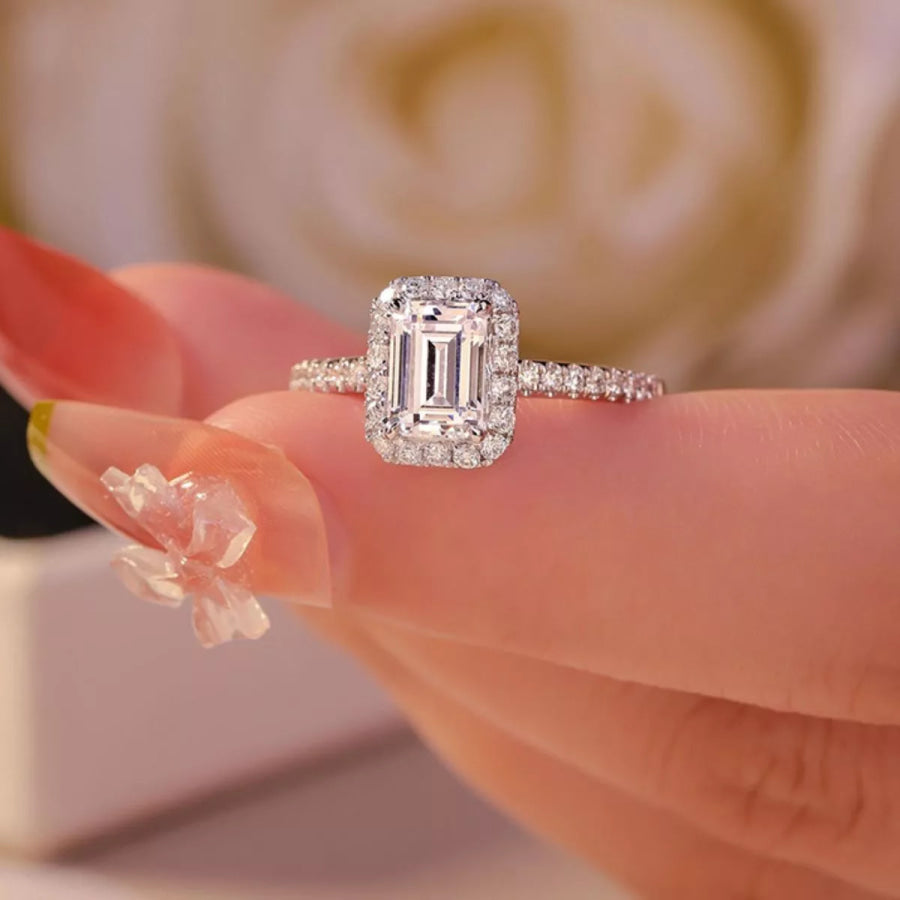 1 Carat Moissanite 925 Sterling Silver Ring Apparel and Accessories