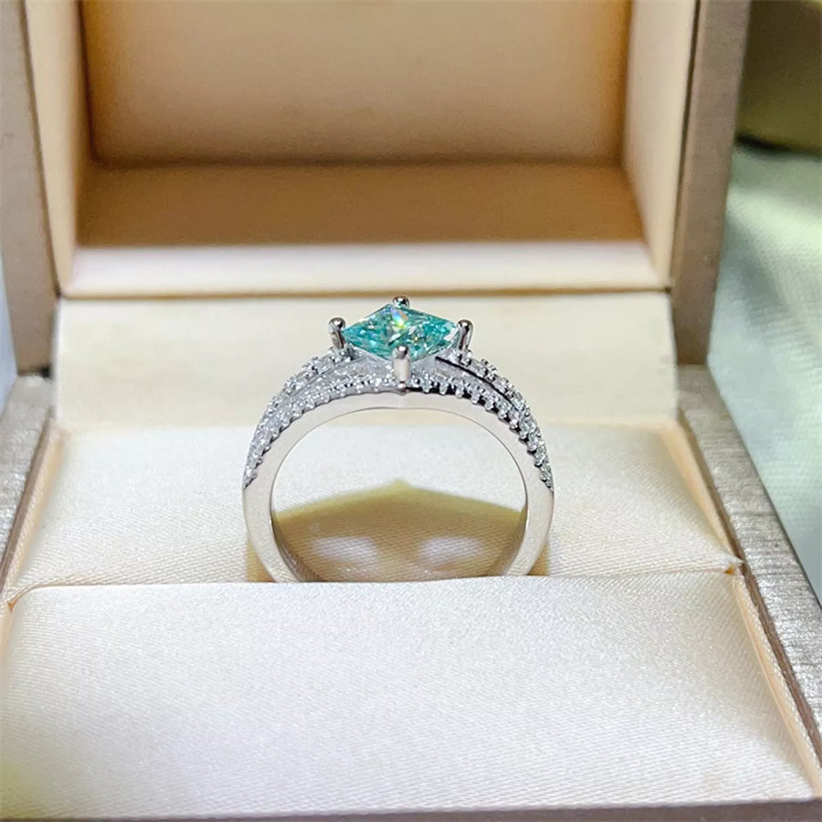 1 Carat Moissanite 925 Sterling Silver Ring Apparel and Accessories