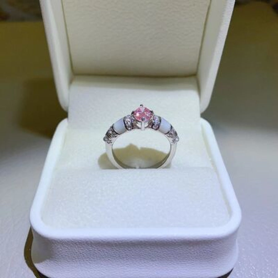 1 Carat Moissanite 925 Sterling Silver Ring Silver / 4.5 Clothing
