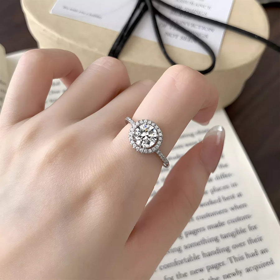 1 Carat Moissanite 925 Sterling Silver Ring Mosante / One Size Apparel and Accessories