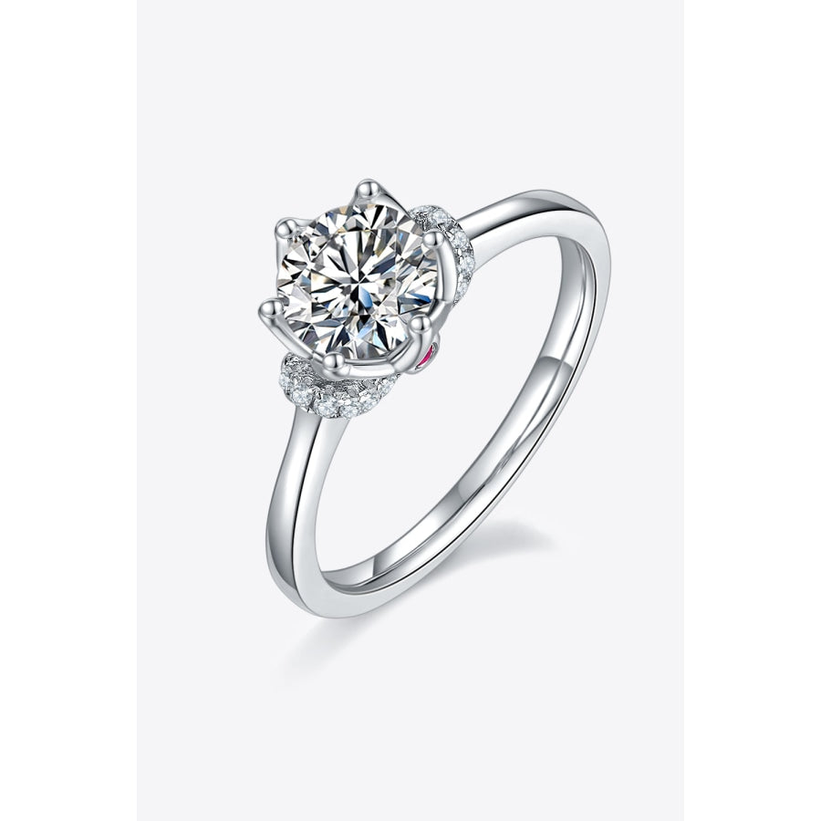 1 Carat Moissanite 925 Sterling Silver Ring