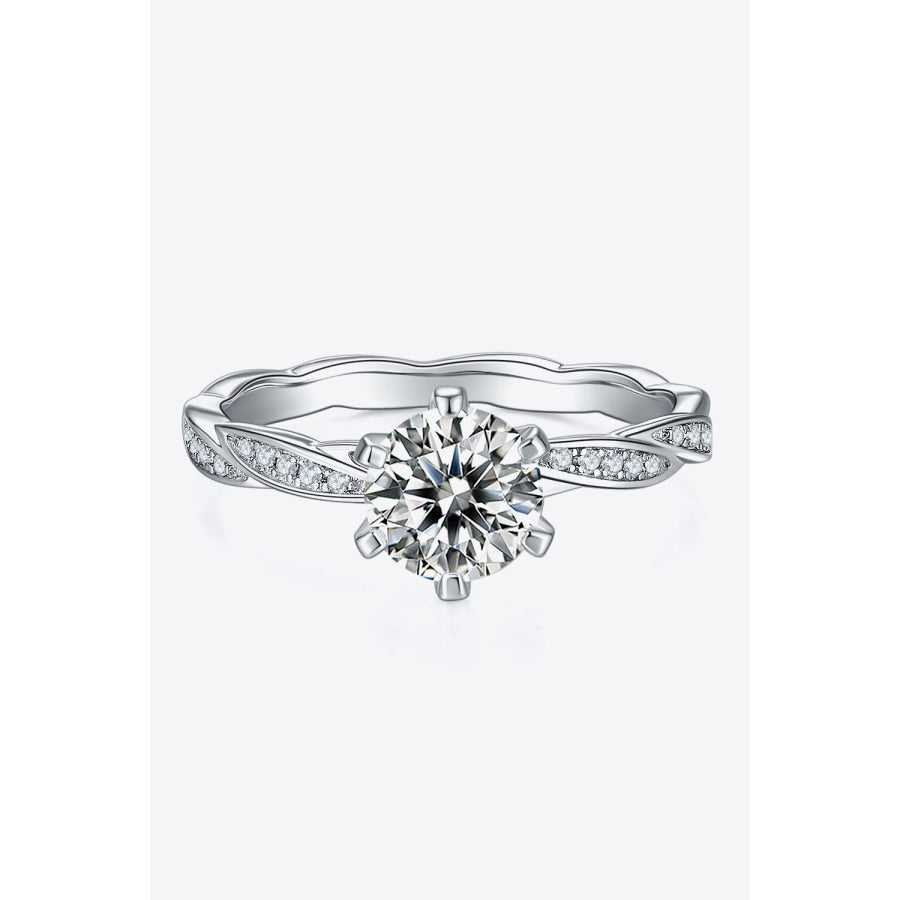 1 Carat Moissanite 925 Sterling Silver Ring Silver / 4.5