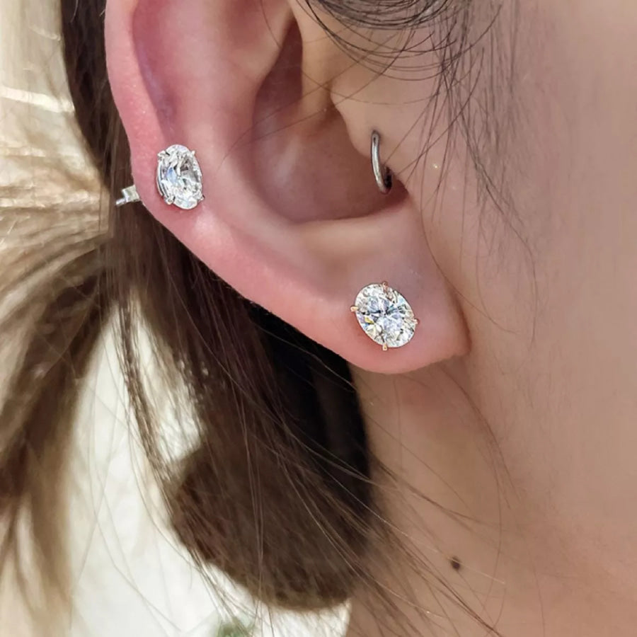 1 Carat Moissanite 925 Sterling Silver Stud Earrings Silver / onesize Apparel and Accessories