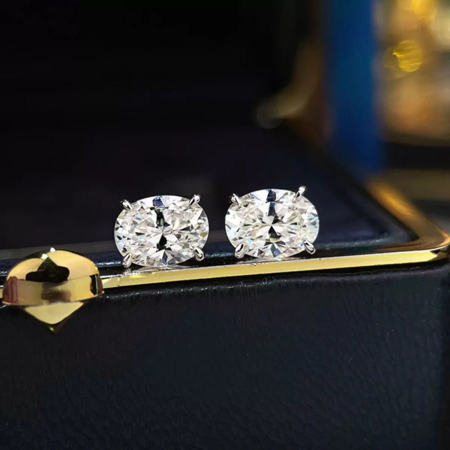 1 Carat Moissanite 925 Sterling Silver Stud Earrings Silver / onesize Apparel and Accessories