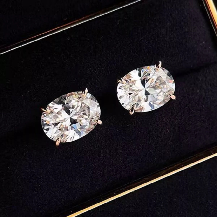 1 Carat Moissanite 925 Sterling Silver Stud Earrings Silver / onesize Apparel and Accessories
