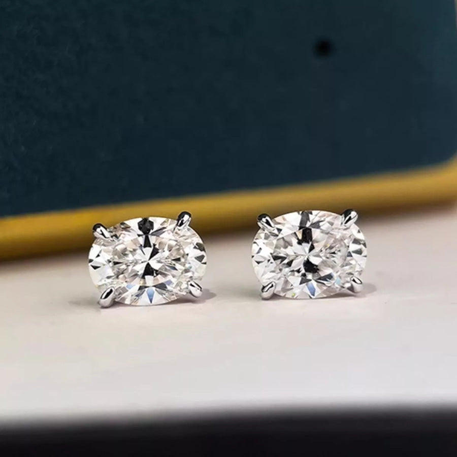 1 Carat Moissanite 925 Sterling Silver Stud Earrings Silver / onesize Apparel and Accessories