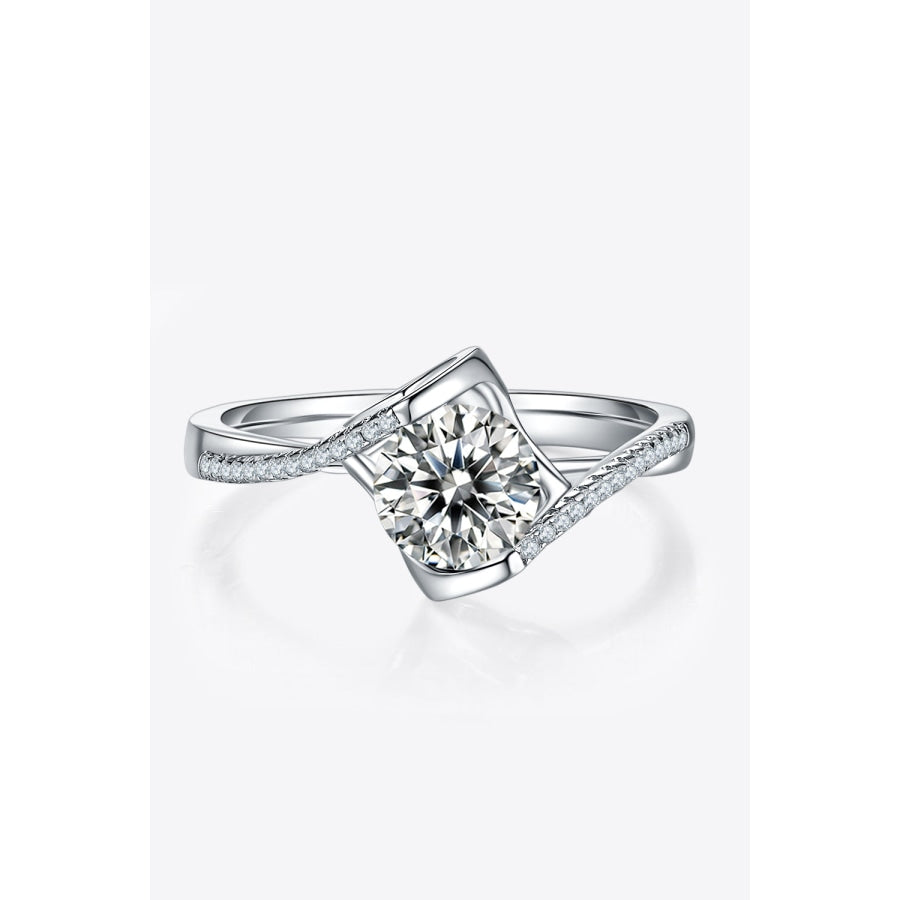 1 Carat Moissanite 925 Sterling Silver Twisted Ring