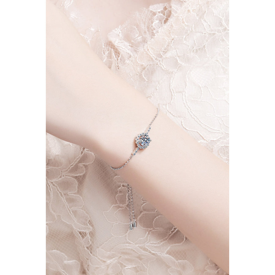 1 Carat Moissanite Chain Bracelet Silver / One Size