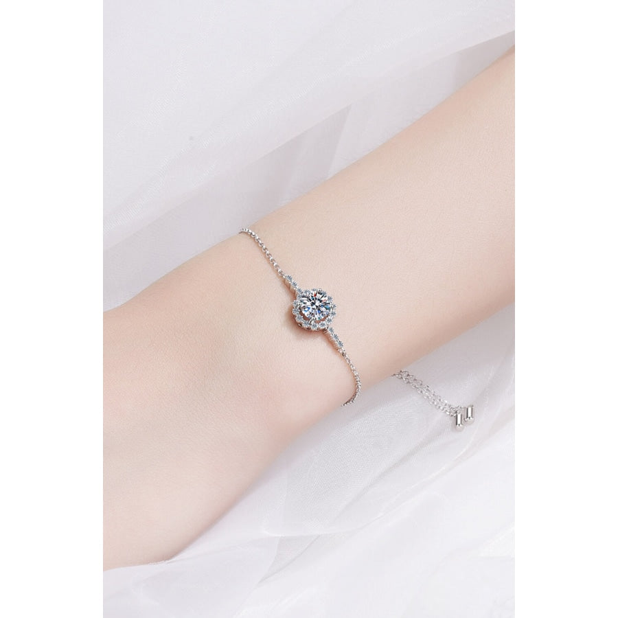 1 Carat Moissanite Chain Bracelet Silver / One Size