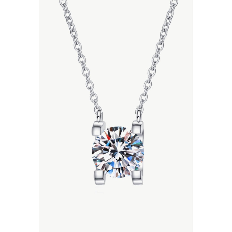 1 Carat Moissanite Chain Necklace Silver / One Size