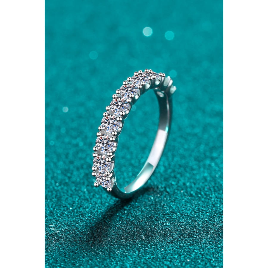 1 Carat Moissanite Half-Eternity Ring Silver / 4