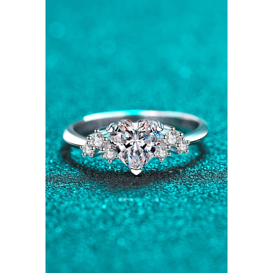 1 Carat Moissanite Heart Ring