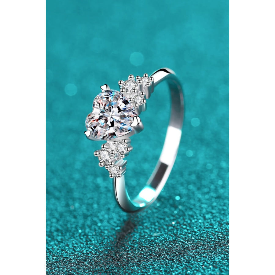 1 Carat Moissanite Heart Ring