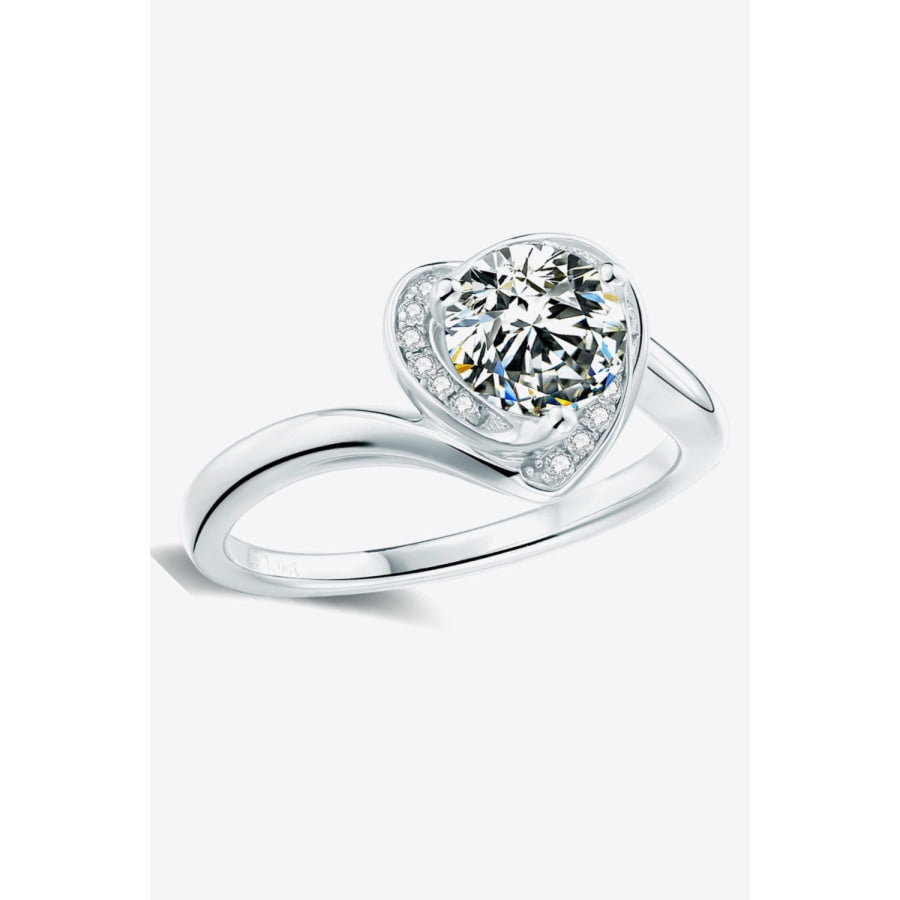 1 Carat Moissanite Heart Ring