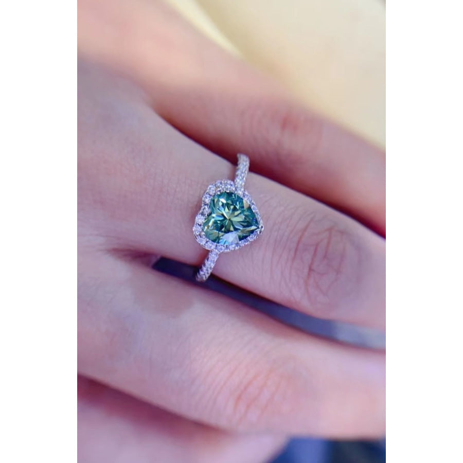 1-Carat Moissanite Heart Ring