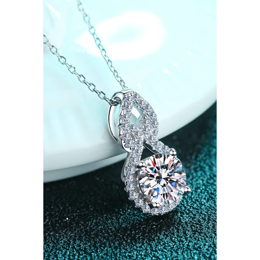 1 Carat Moissanite Pendant Necklace Silver / One Size