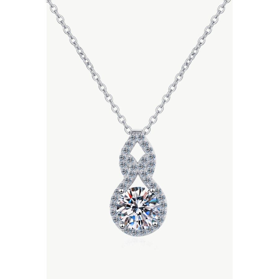 1 Carat Moissanite Pendant Necklace Silver / One Size