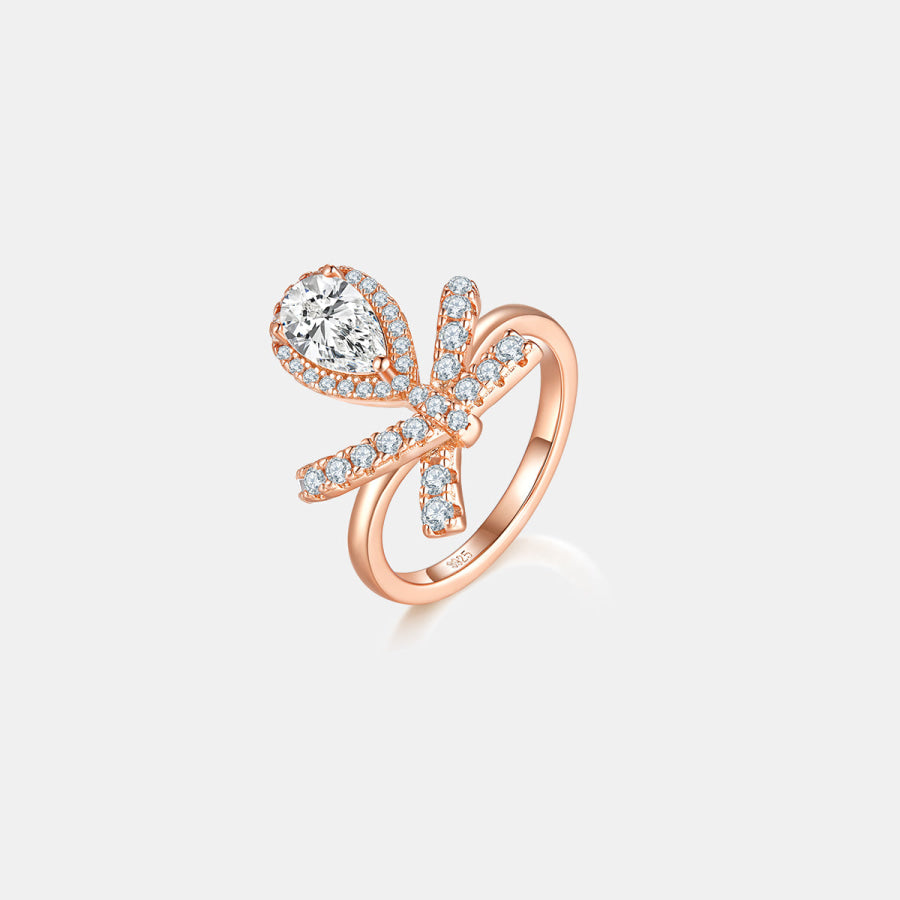 1 Carat Moissanite Zircon 925 Sterling Silver Ring Rose Gold / 5 Apparel and Accessories