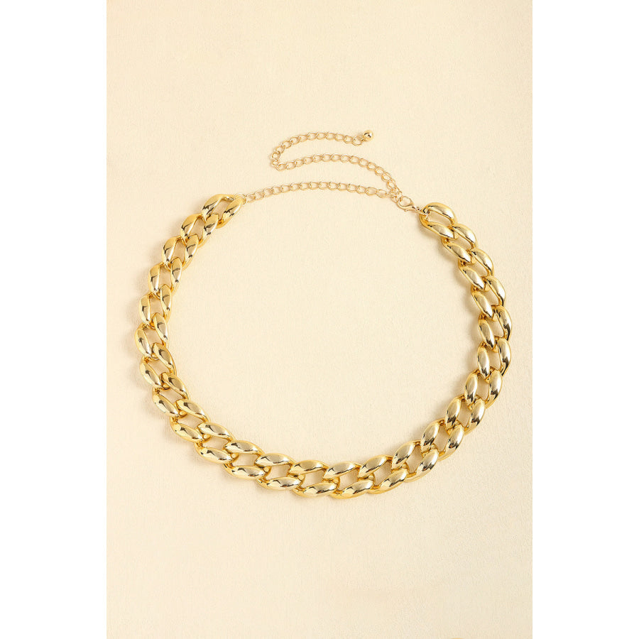 1 Width Acrylic Curb Chain Belt Gold / One Size
