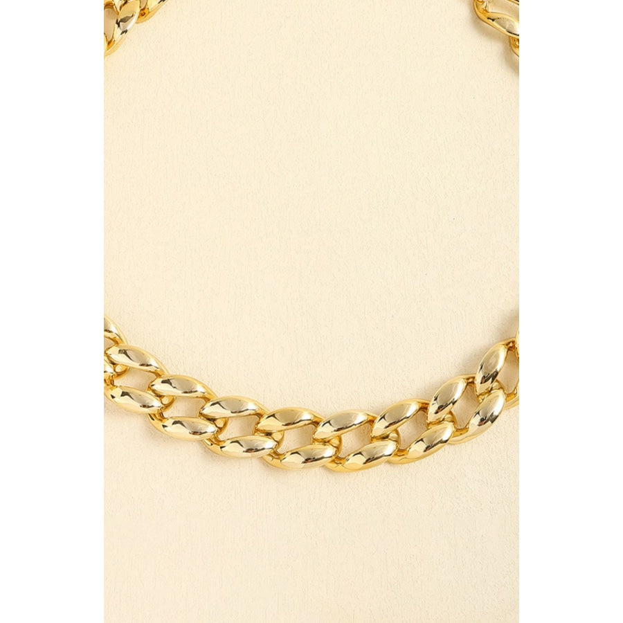 1 Width Acrylic Curb Chain Belt Gold / One Size