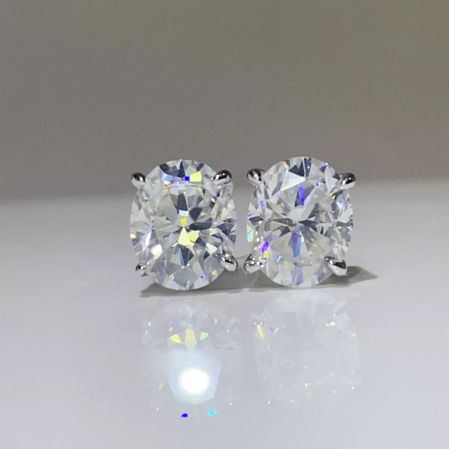 10 Carat 925 Sterling Silver Moissanite Earrings / One Size Apparel and Accessories