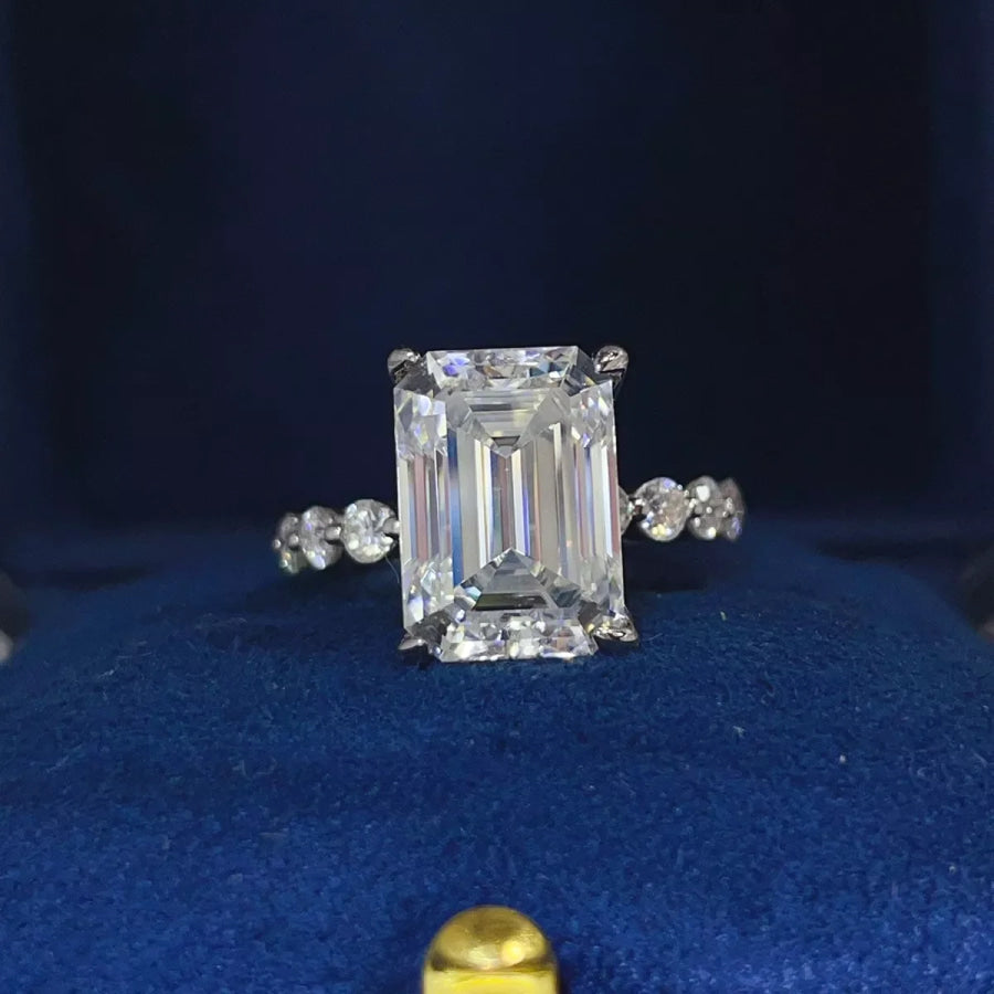 10 Carat 925 Sterling Silver Moissanite Ring / 5 Apparel and Accessories