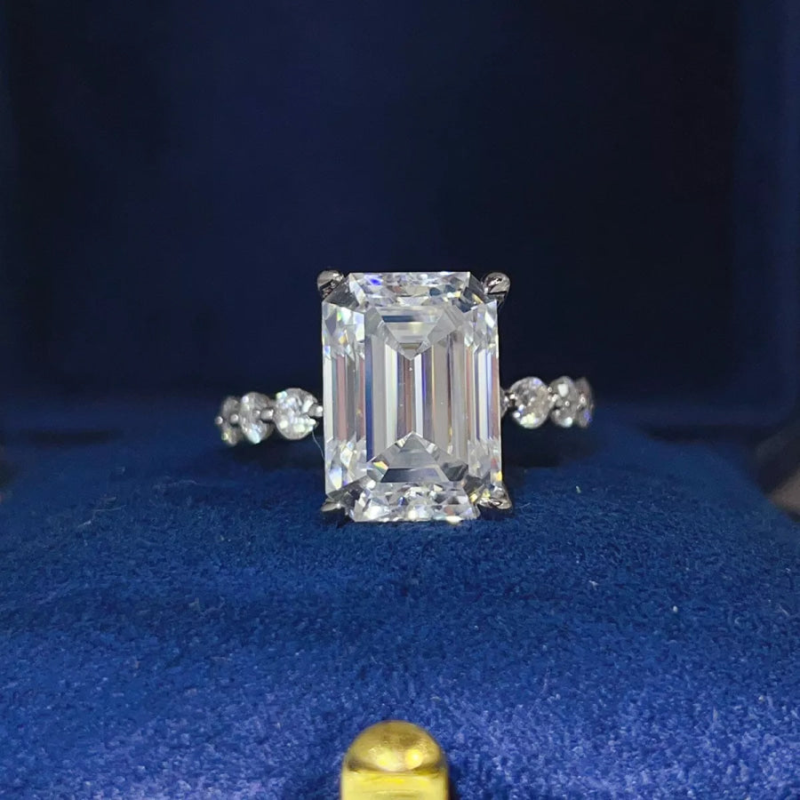 10 Carat 925 Sterling Silver Moissanite Ring / 5 Apparel and Accessories