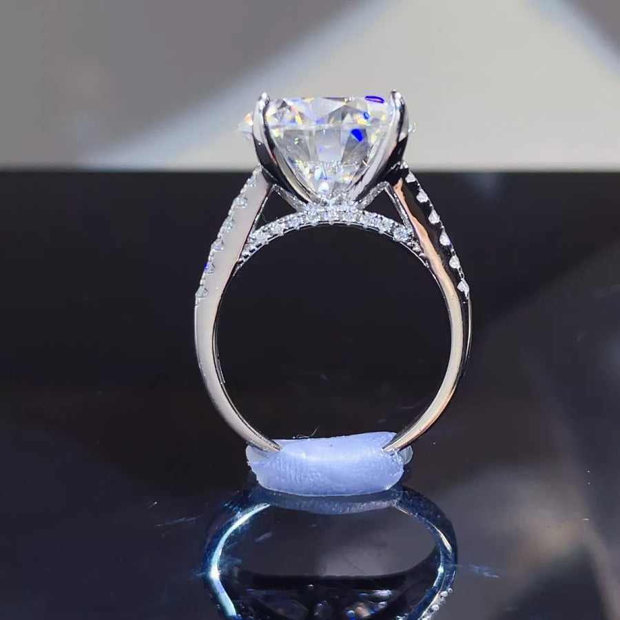10 Carat 925 Sterling Silver Moissanite Ring Apparel and Accessories