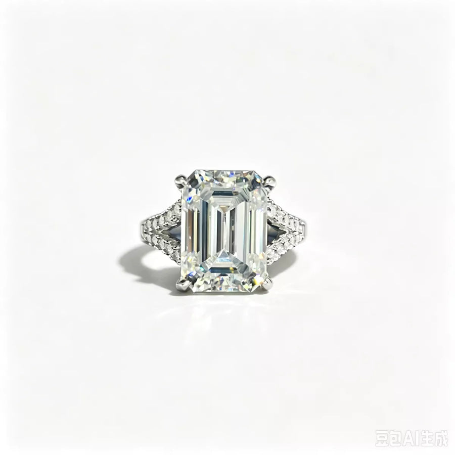 10 Carat 925 Sterling Silver Moissanite Ring Apparel and Accessories