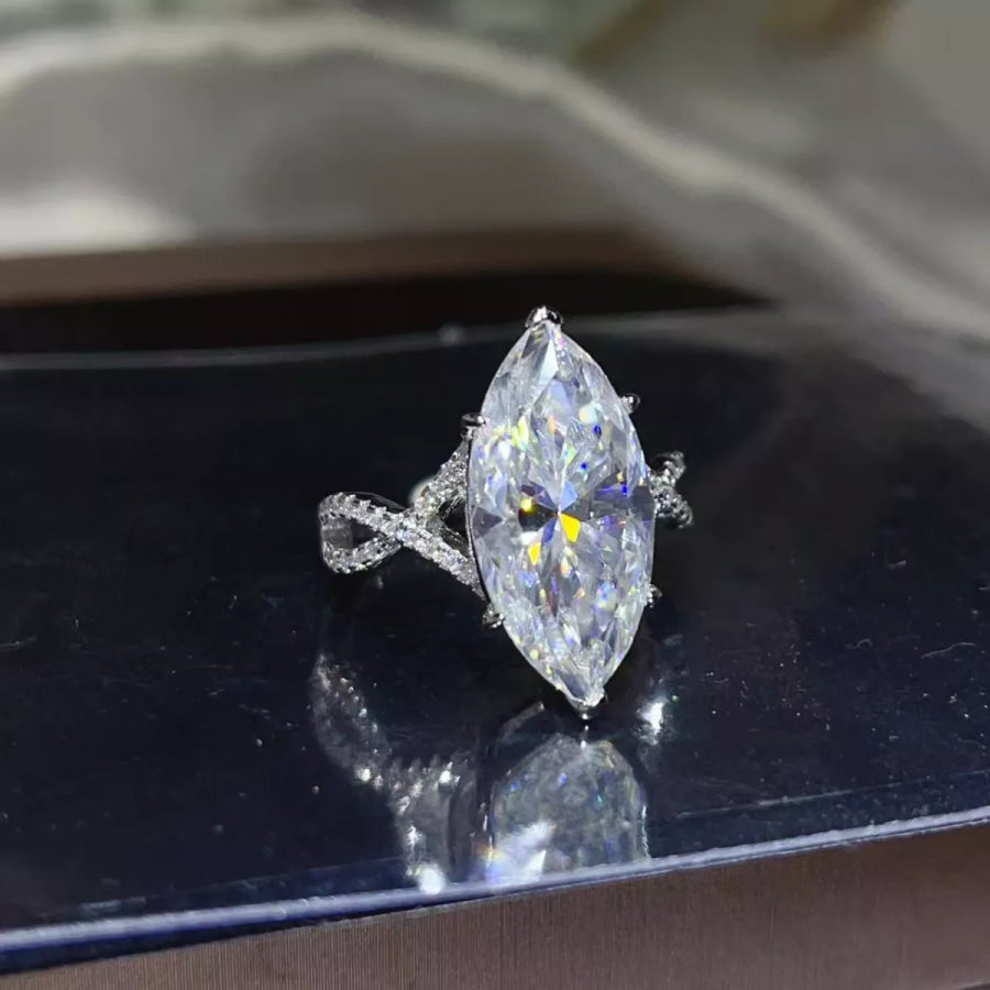 10 Carat Moissanite 925 Sterling Silver Ring Apparel and Accessories