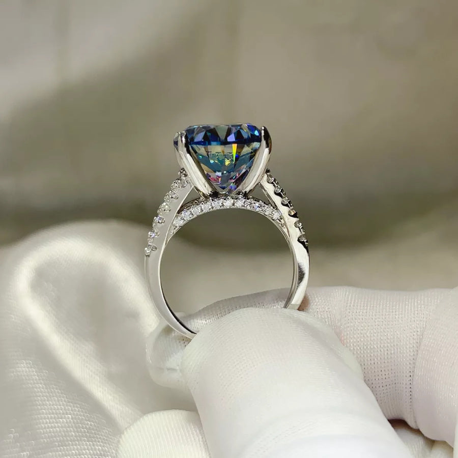 10 Carat Moissanite 925 Sterling Silver Ring Apparel and Accessories