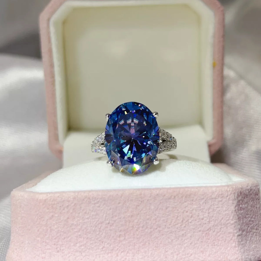10 Carat Moissanite 925 Sterling Silver Ring Apparel and Accessories