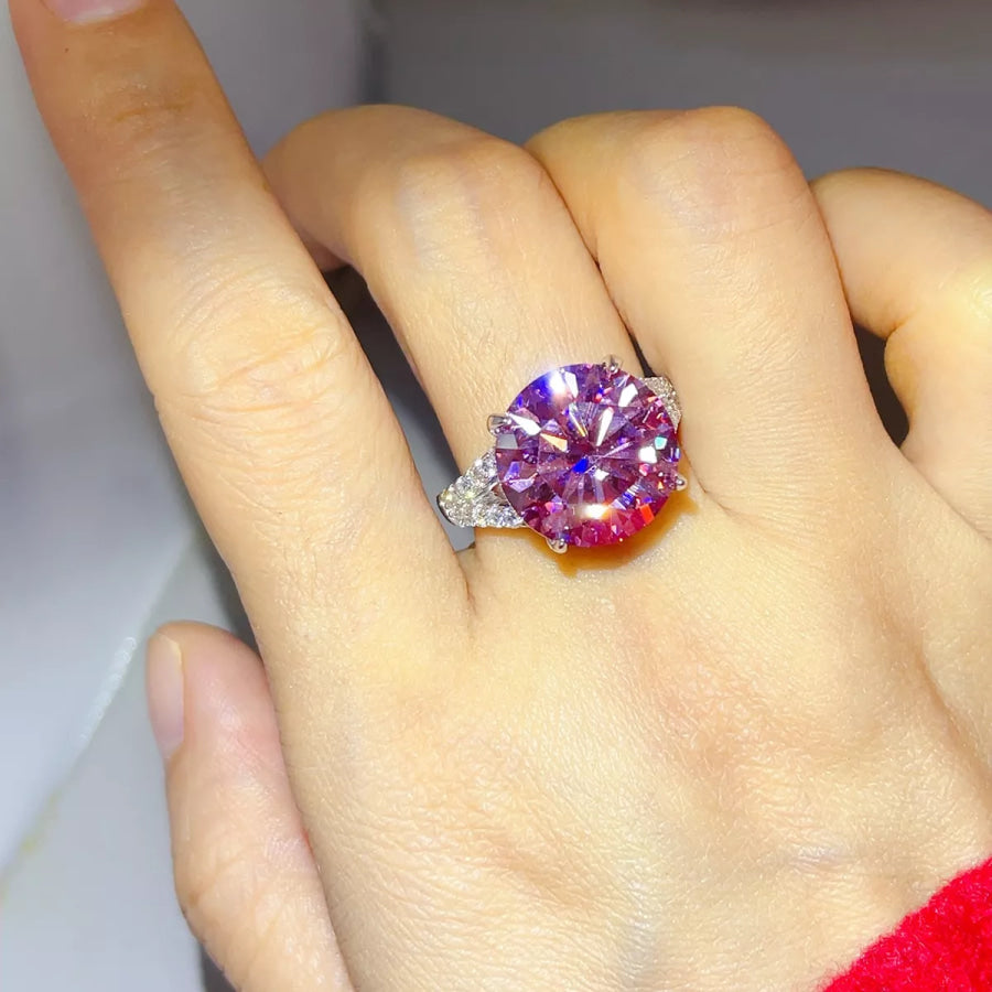 10 Carat Moissanite 925 Sterling Silver Ring Apparel and Accessories