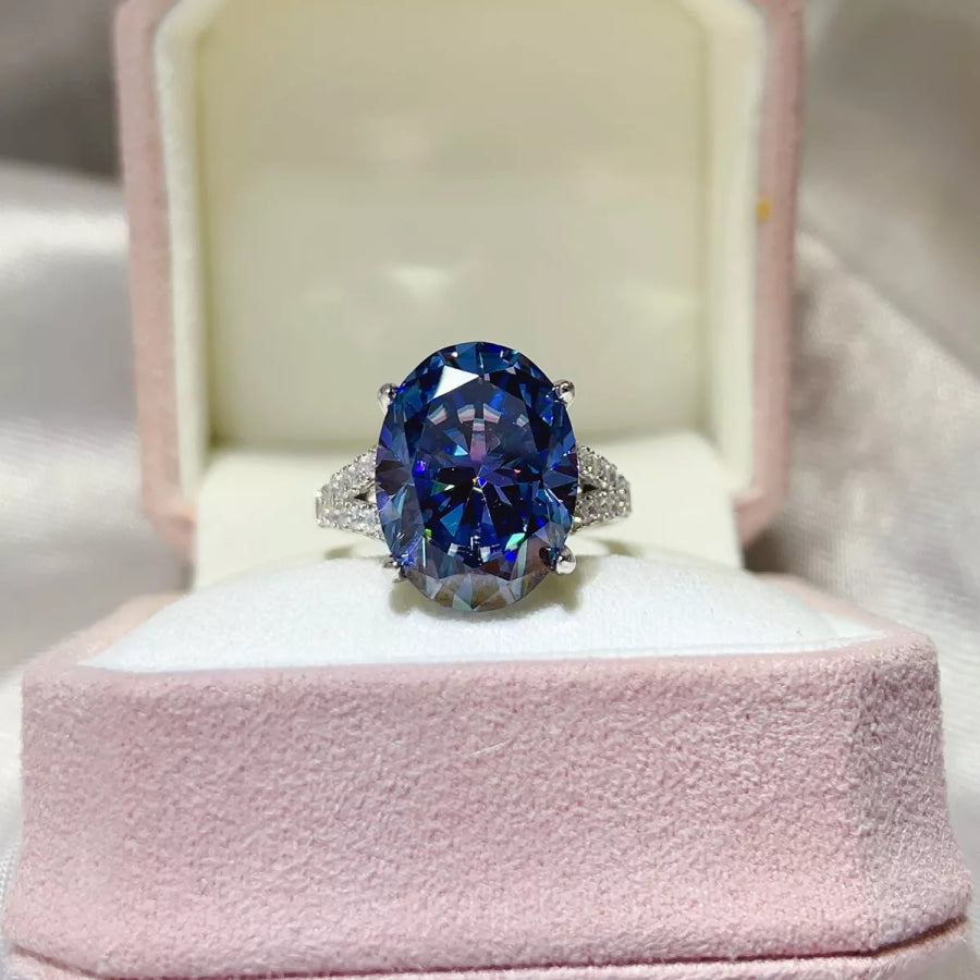 10 Carat Moissanite 925 Sterling Silver Ring Apparel and Accessories