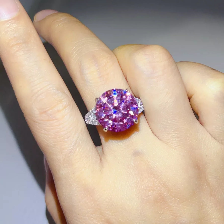 10 Carat Moissanite 925 Sterling Silver Ring Apparel and Accessories
