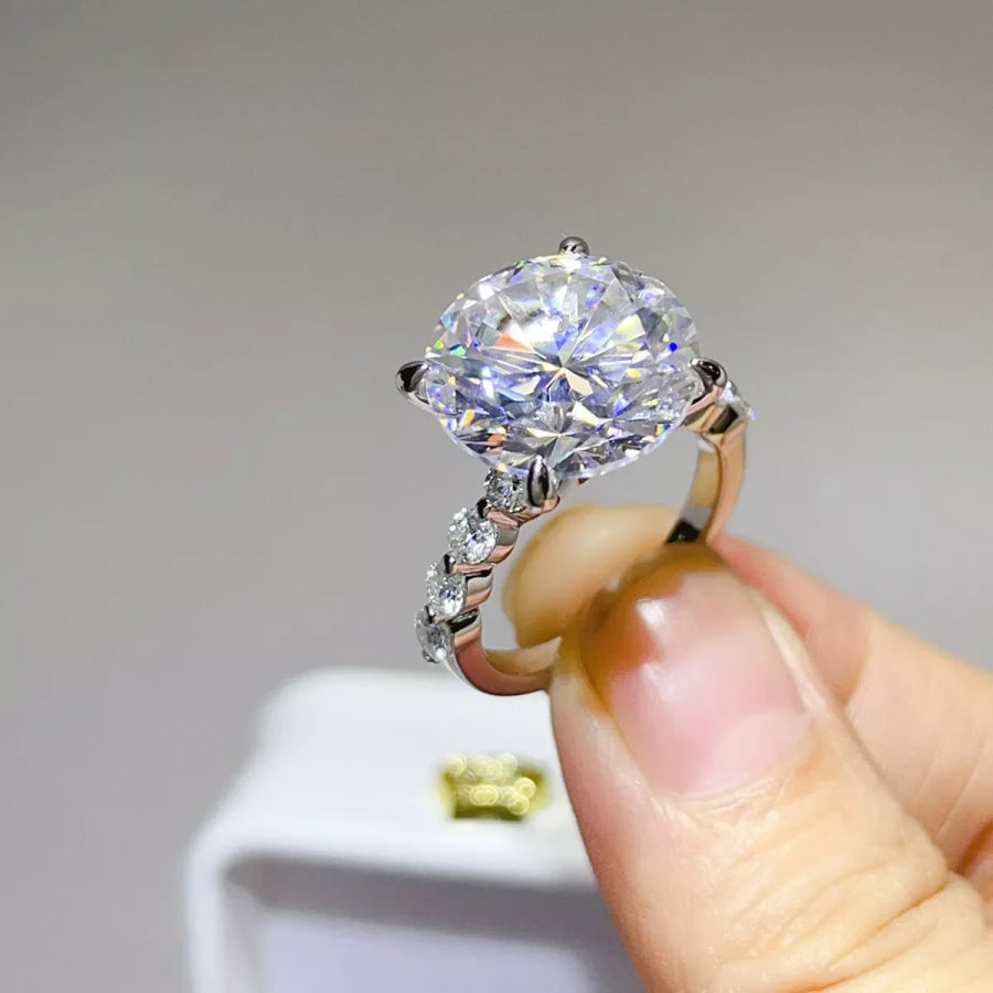 10 Carat Moissanite 925 Sterling Silver Ring Apparel and Accessories