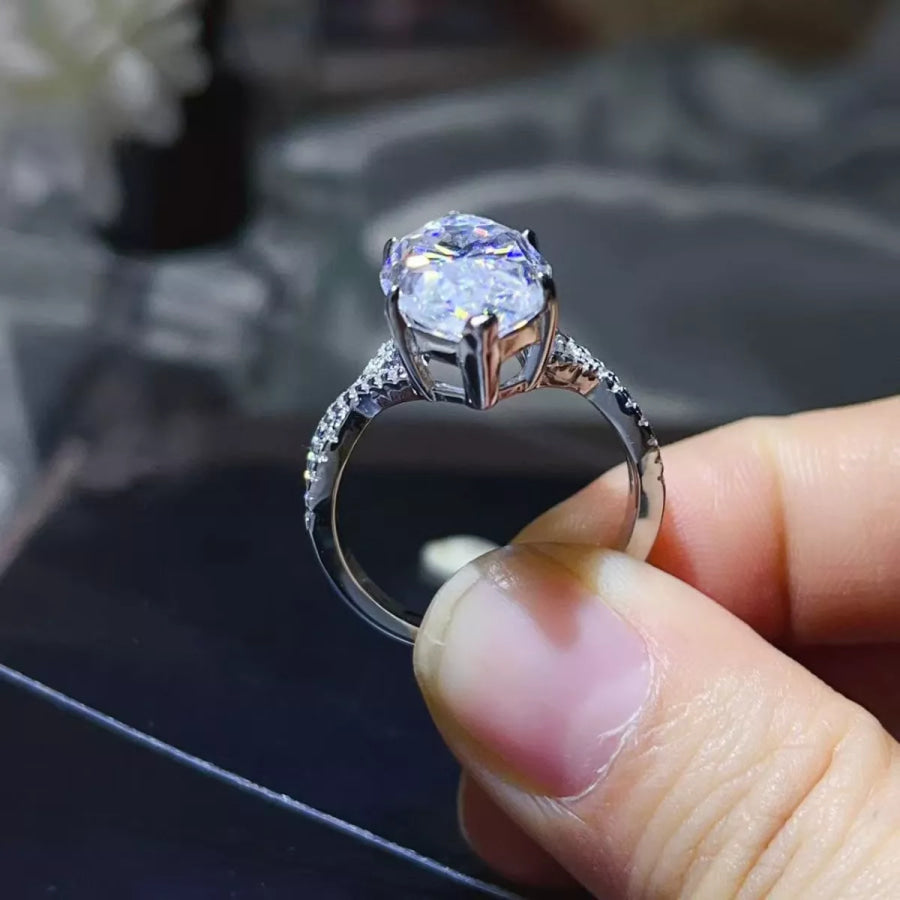 10 Carat Moissanite 925 Sterling Silver Ring Apparel and Accessories