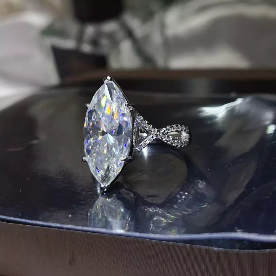 10 Carat Moissanite 925 Sterling Silver Ring Apparel and Accessories