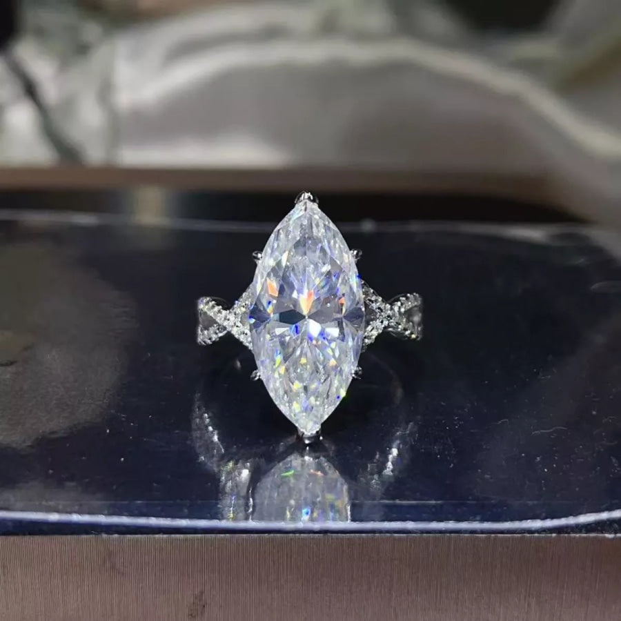 10 Carat Moissanite 925 Sterling Silver Ring Apparel and Accessories