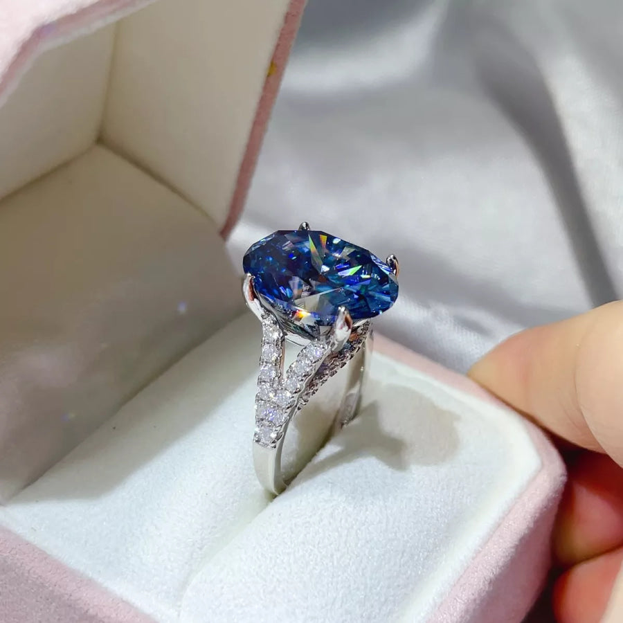 10 Carat Moissanite 925 Sterling Silver Ring Apparel and Accessories