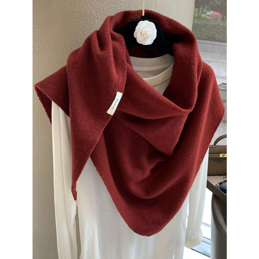 100% Wool Knit Scarf Shawl Red / ONESIZE Apparel and Accessories